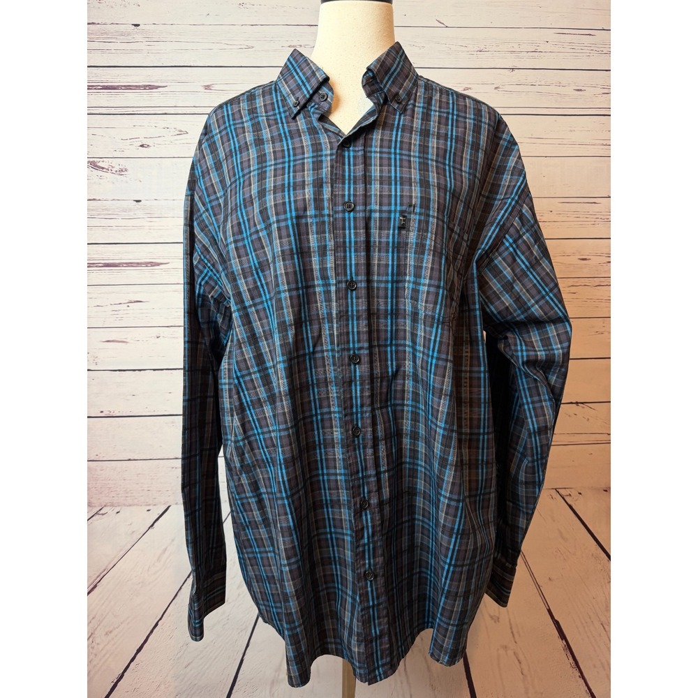 Panhandle Tuf Cooper Performance Western Shirt size Large Mens‎ Plaid Cowboy